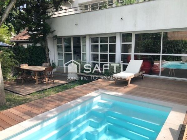 BORDEAUX CAUDERAN, Maison d'architecte, 3 chambres, piscine, garage, grande cave