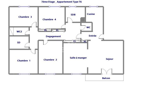 Appartement 6 pièces à vendre au dernier étage - IDEAL COLOCATION