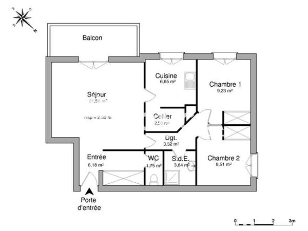 Location Appartement 3 pièces 63.54 m² - 105 RUE BREMONTIER Mont De Marsan 40000