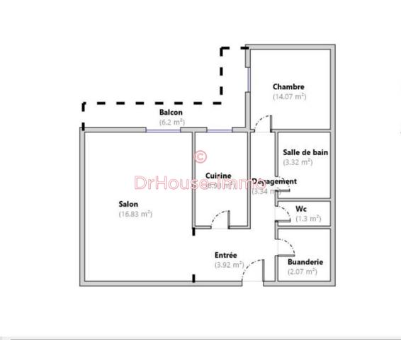 Appartement à vendre 2 pièces de 52 m²