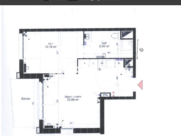 Location Appartement 2 pièces 40.94 m² - 224 RTE DE NEUFCHATEL Bihorel 76420