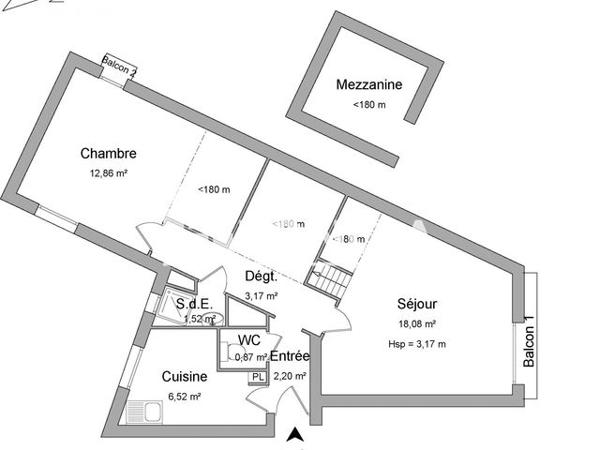 Location Appartement 3 pièces 45.22 m² - 1 RUE IRVOY Grenoble 38000