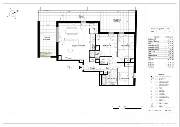 Appartement à vendre 4 pièces 99,18 m² La Rochelle