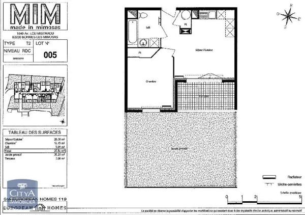 Appartement à louer 2 pièces 37.54m² Bormes-les-Mimosas (83230)