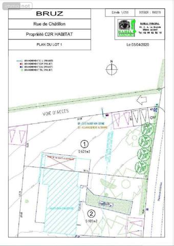 Terrain à Batir à vendre à Bruz en Ille-et-Vilaine (35170), ref : 35129-6351
