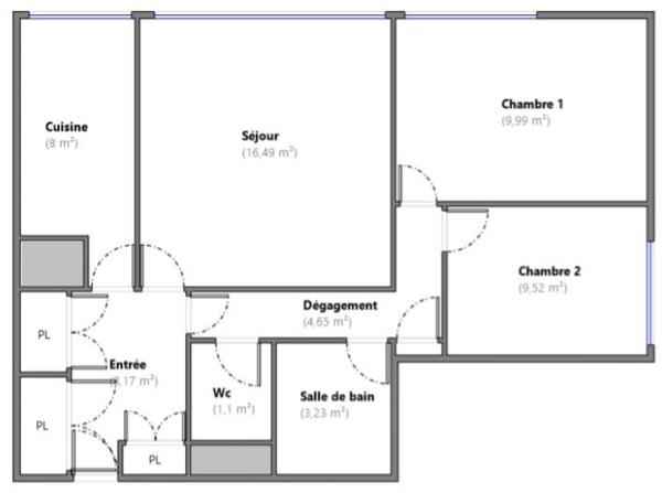 Appartement à vendre 3 pièces 61,15 m² Aubervilliers
