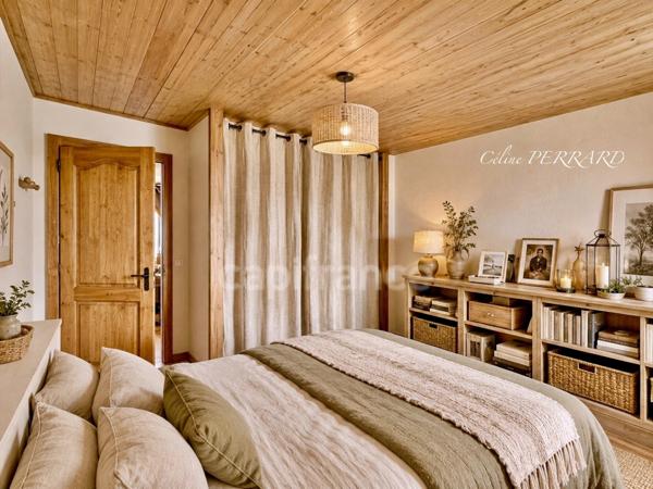 SAINT CERGUES (74) à vendre 7 pièces avec un espace indépendant 194,26m² + 140m² d’annexes dont une bâtisse indépendante, piscinable au calme vue lac
