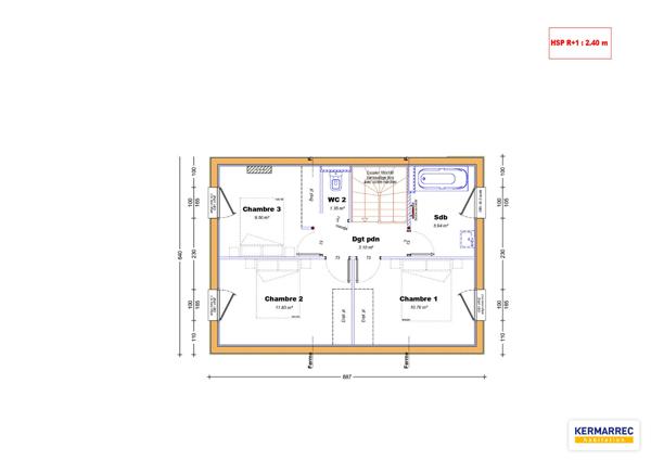 Maison 4 pièces – 85 m² environ à Vitré (ref : 2706)