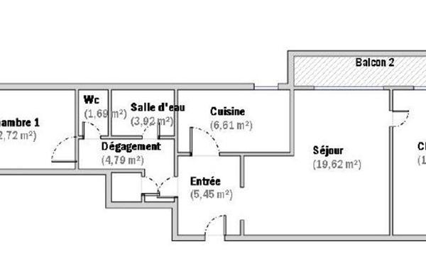 Appartement à vendre    3 pièces • 68,82 m2 Paris 12