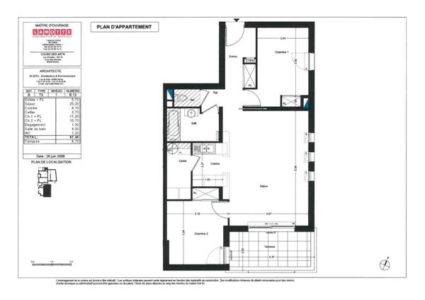 Appartement à louer 3 pièces - 67 m²