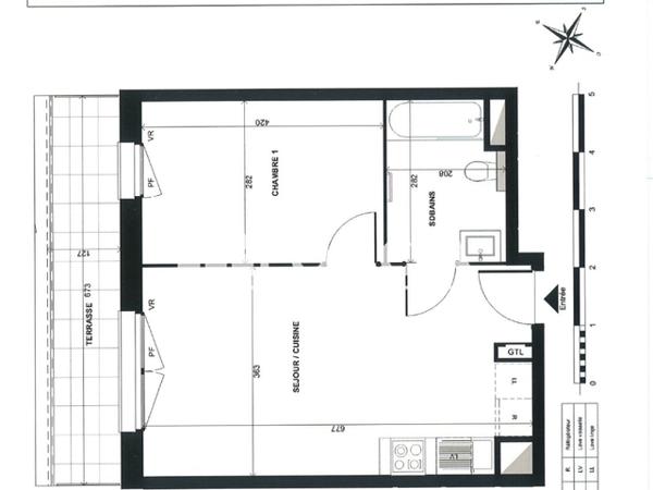 Location Appartement 2 pièces 41.2 m² - APT C104 Lens 62300
