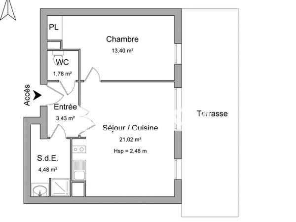 Location Appartement 2 pièces 44.11 m² - 85 ALL.CAMPOU GRIMALDI REGUSSE Aix En Provence 13080