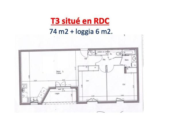 BEL APPARTEMENT DE 74 M² AVEC PARKING PRIVATIF
