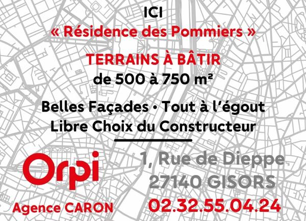 Terrain à vendre    504 m2 Gisors