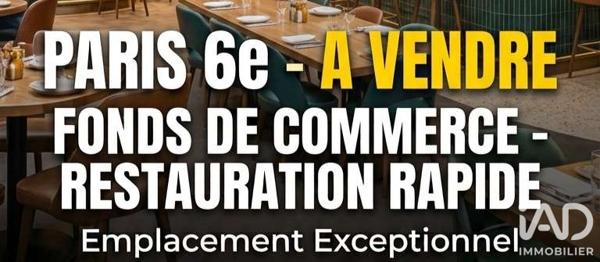 Restauration rapide à vendre 48 m² Paris 6