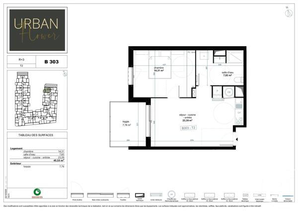 Appartement T2 à vendre  2 pièces - 45,53 m2 NARBONNE - 11