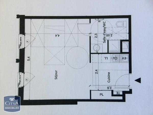 Appartement à louer 1 pièce 36.21m²