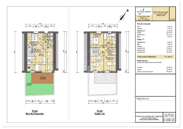 Maison neuve Saint-denis-en-bugey T4