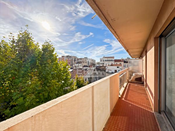Vente, appartement type 2 de 46m2, balcon filant