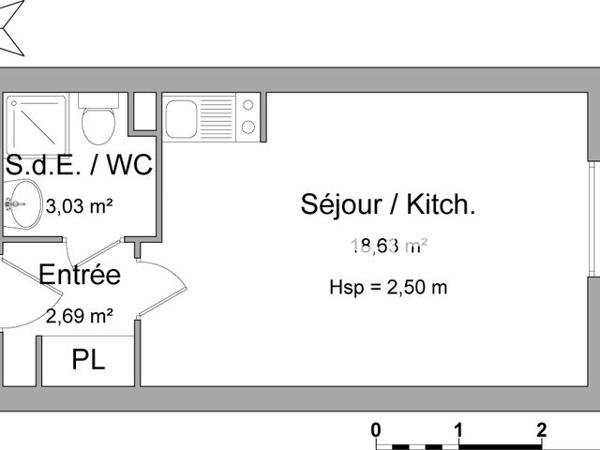 Location Studio 24.35 m² - 29/31 AVENUE JACQUES COEUR Poitiers 86000