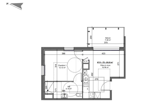 Appartement Epron 2 pièce(s) 35.23 m2