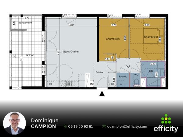 Appartement 3 pièces - 65 m²