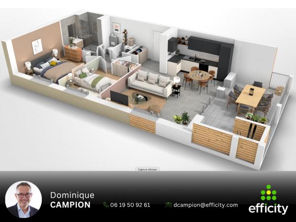 Appartement 3 pièces - 65 m²