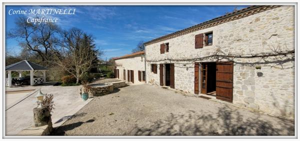 Bon Encontre - Maison en pierre 8 pièces, 200 m2 habitables - terrain de 9 567 m2 - piscine