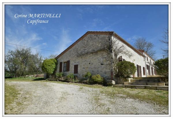 Bon Encontre - Maison en pierre 8 pièces, 200 m2 habitables - terrain de 9 567 m2 - piscine