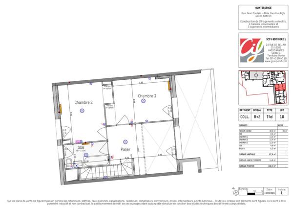 Appartement T4 NANTES Boissière - 87.9 m2  1 155 Euros