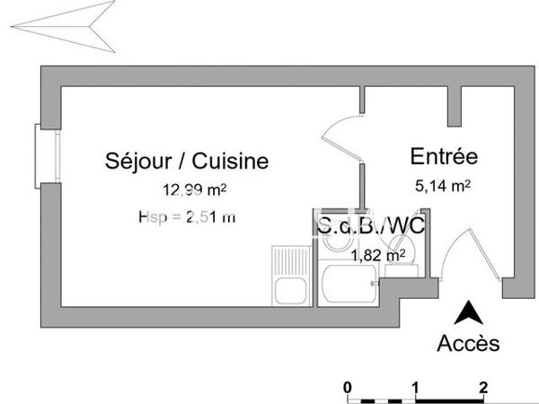 Location Studio 19.95 m² - 1/3 IMPASSE DES TERRASSES Cergy St Christophe 95800