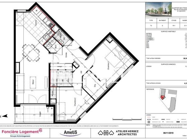 Location Appartement 3 pièces 80 m² - 201 RUE DE LA POULE ROUSSE Evry 91000