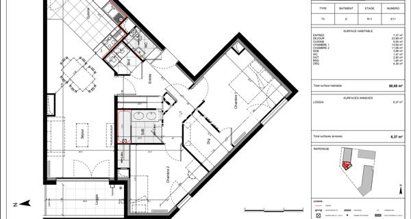 Location Appartement 3 pièces 80 m² - Evry 91000