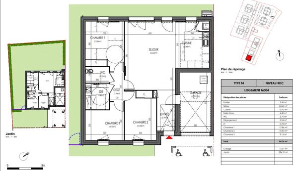 Maison neuve T4 de plain pied à 10min à pied du Bourg de St Sylvain d'Anjou