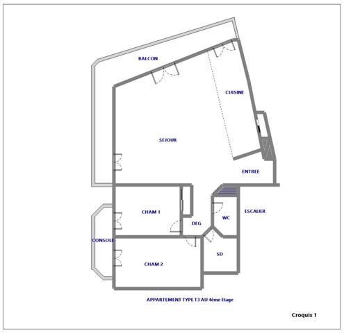 Appartement 3 pièces - 74 m²