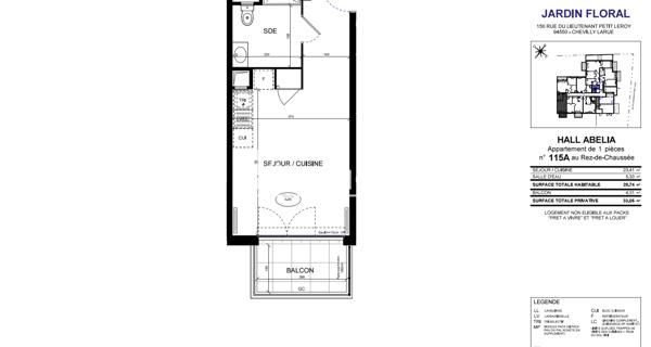 Location Studio 28.74 m² - Chevilly-larue 94550