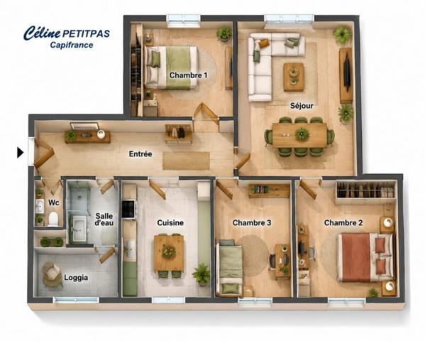 Appartement T4 – 4 pièces – 68m² surface Carrez – centre nord de Rennes – quartier Sévigné