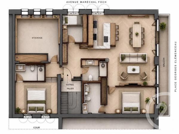 Appartement F3 à vendre  3 pièces - 110,32 m 2   NICE  - 06