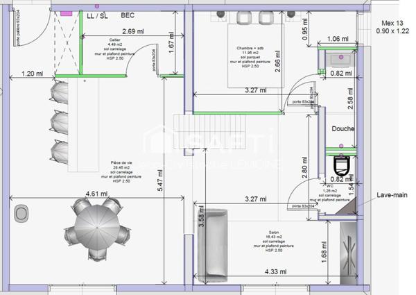 T5 de standing,106 m2 garage,terrain 4 ch centre