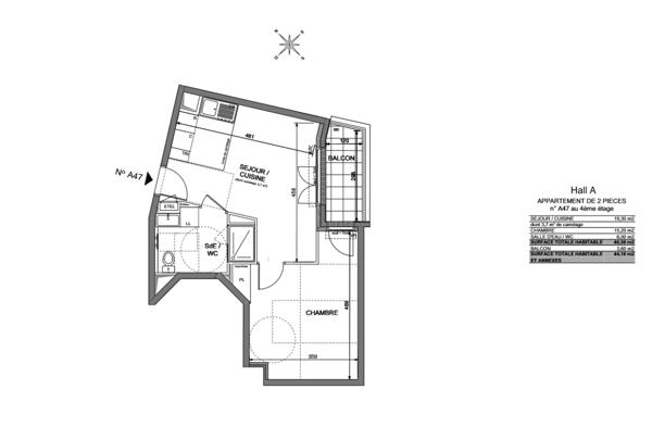 Appartement 2 pièces - 42 m²