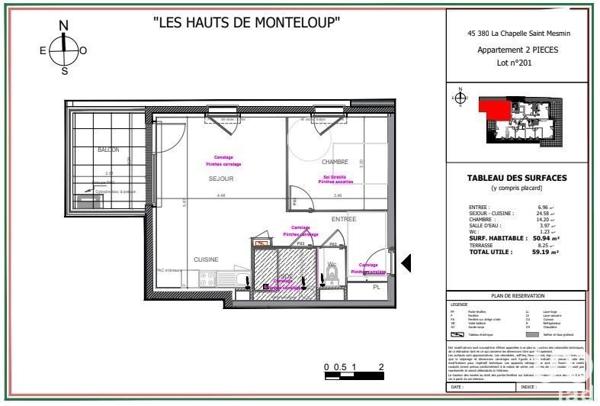Appartement 2 pièces de 51 m² à La Chapelle-Saint-Mesmin (45380)