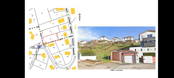 UNIEUX 42240 terrain constructible viabilisé 764m² PC purgé certains travaux déjà réalisés