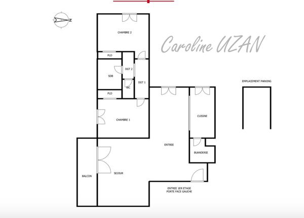 Appartement 3 pièces - terrasse - parking- 2 chambres 75m2