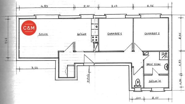 44400 REZE REZE 8 MAI - Appartement 3 pièces 53 m²
