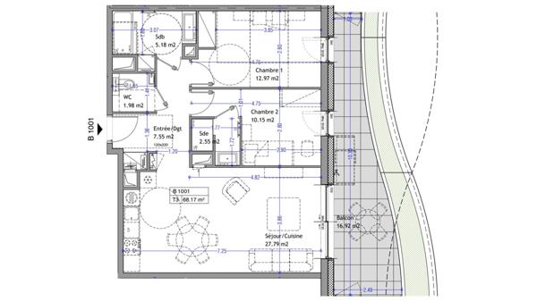 Appartement à vendre 3 pièces 68 m² Aix-les-Bains