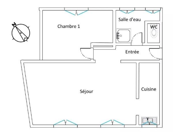 Vente                                                      Appartement
                        
                     2 pièces                      44 m2                     à Asnières-sur-Seine