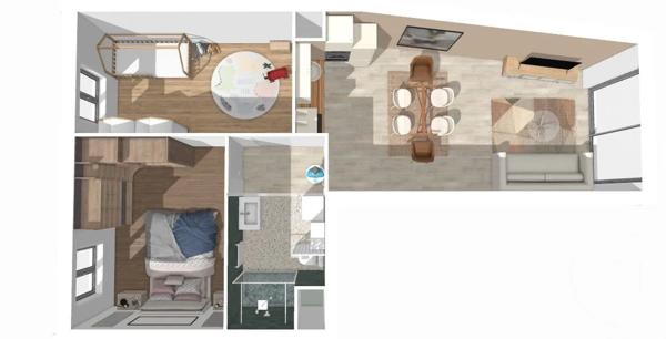 Appartement F3 à vendre  3 pièces - 59,22 m 2   CHAMPS SUR MARNE  - 77