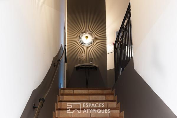 Ancien prieuré rénové sur jardin paysager avec vue dégagée sur les sommets du Vercors