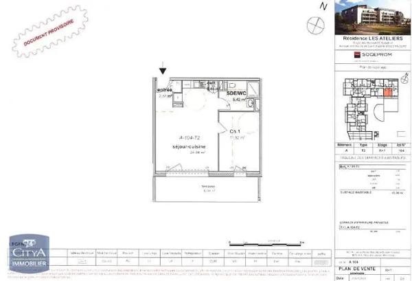 Appartement à louer 2 pièces 45.06m²