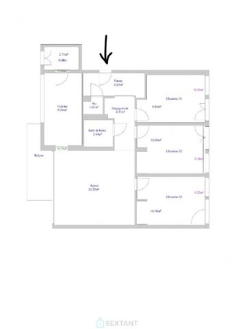 Nanterre - Appartement 76 m2 balcon dernier étage 3 chambres parking cave